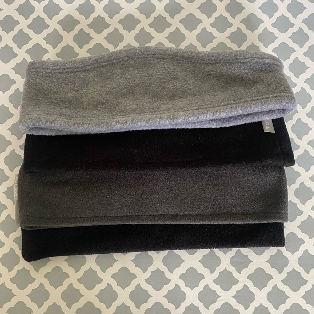 Gray and Black Fleece Headbands